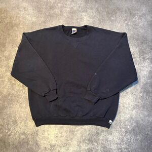 Vintage Russell Athletic Crewneck Sweatshirt Navy Blue XL Blank Made in Mexico